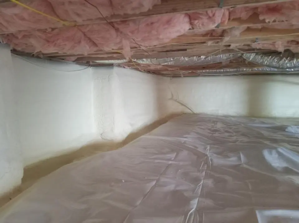 Crawl space encapsulation with closed-cell spray foam for Storm Damage Roof Repair in Stratmoor